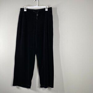 Vintage Talbots PETITE Velvet Sleepwear Pajama Pants Women's PM Black Korea VTG